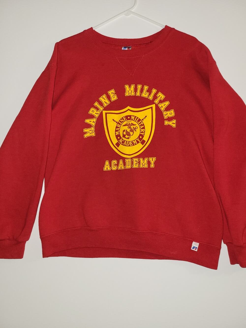Vintage Marine Military Academy Sweatshirt Russell Athletics Medium USMC